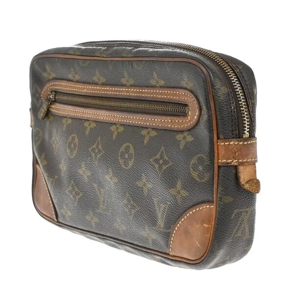 LOUIS VUITTON Marly Dragonne GM Clutch Hand Bag Monogram Brown - Picture 2 of 15